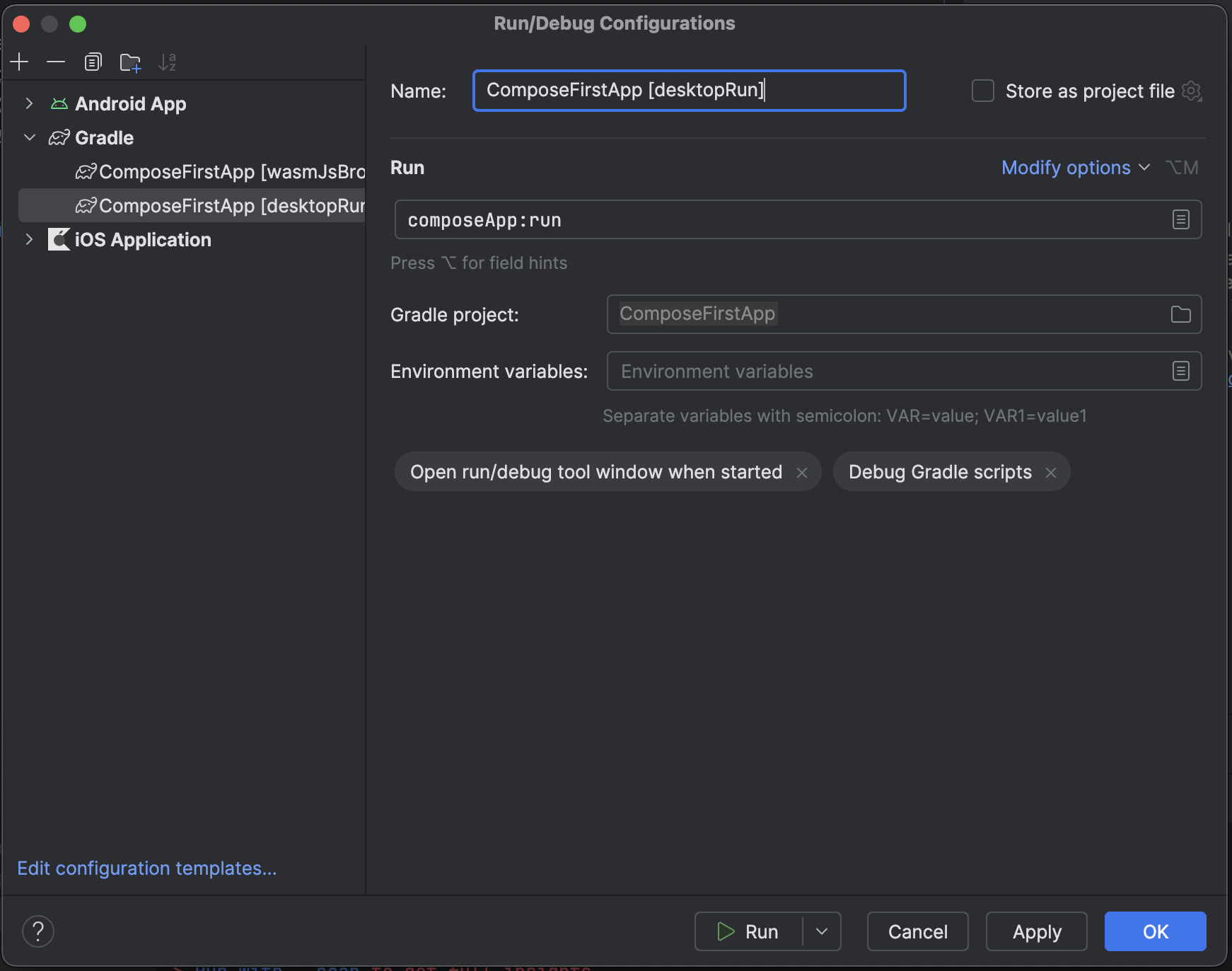 Compose Multiplatform Desktop Configuration